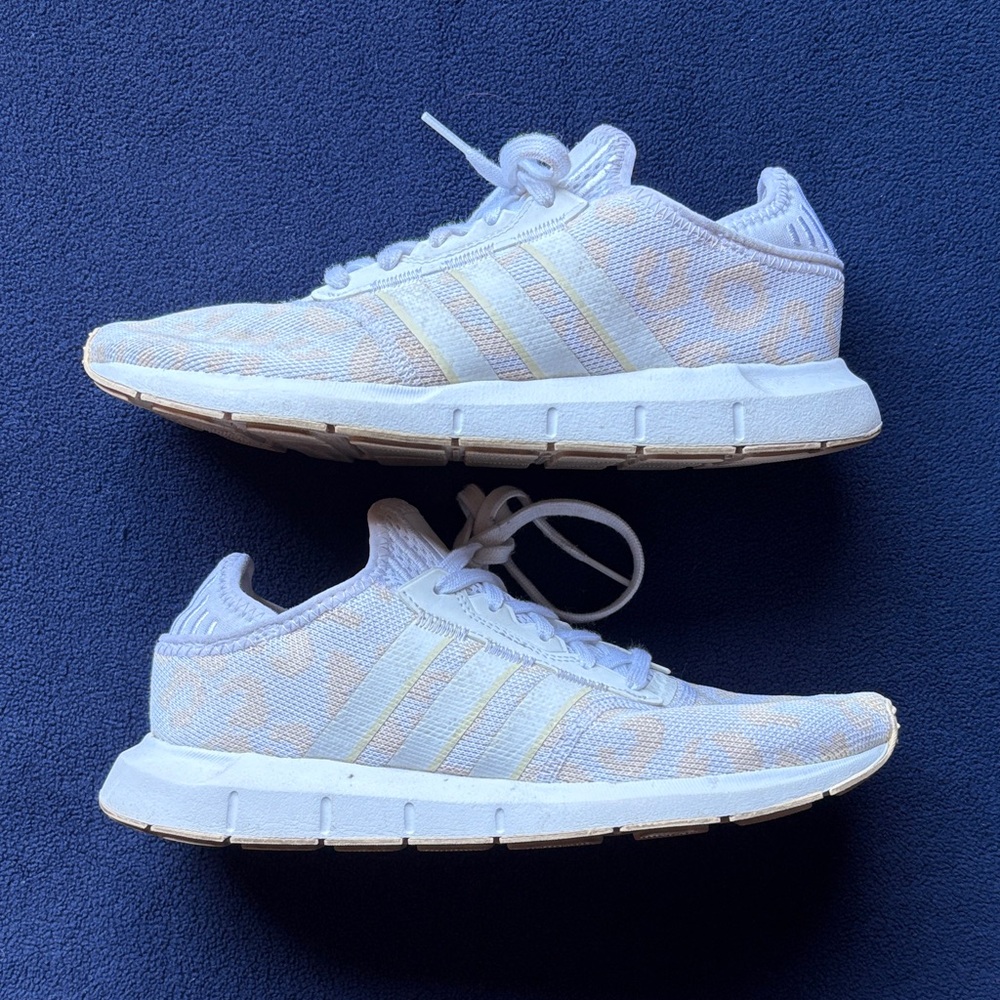 Adidas Women’s White and Cream cheetah print Running Shoes